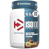 Dymatize ISO100 Whey Protein Powder Isolate, Gourmet Chocolate, 25g of Protein, 20 Servings, 5.5g BCAAs, Less Than 120 Cal., Gluten Free, 1g Fat, 1g Sugar, 2g Carb