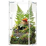 ZENWUKONG Jumping Spider Enclosure - Acrylic Terrarium Habitat for Spiders, Tarantulas, Snail, Mantis, Lizard, and Small Reptiles, Magnetic Doors (3x3x6 inch)