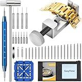 Watch Link Removal Tool Kit: EasyTime Watch Repair Kit with Watch Band Tool, Watch Adjustment Remover Tool with 108 PCS of Spring Bars and User Manual, Used to Adjust Bracelet and Replace Strap
