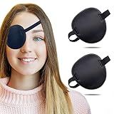 THSIREE 2PCS Eye Patch, Adjustable Eye Patches, Medical Eye Patch, Amblyopia Lazy Eye Patches for Left or Right Eyes, Black