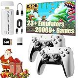 2025 New Retro Gaming Console Stick Pro, Video Games Console with 4K HDMI Output, Built-in 23 Classic Game Emulators, 20000+ Video Games with Dual 2.4G Wireless Controllers，Ideal for a Christmas gift for kids and retro game lovers(64G)