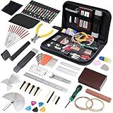 Guitar Tool Kit, 132 Pcs Professional Guitar Repair Kit, Guitar Maintenance Kit with Guitar Tools Accessories and Carry Bag, Guitar Setup Kit for Electric Guitar Acoustic Guitar Ukulele Banjo Bass