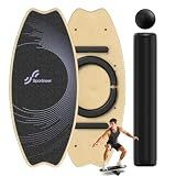 Sportneer Balance Board - 7 Modes Wobble Board with Adjustable Stoppers - Exercise Balancing Stability Trainer for Improve Balance, Surf Trainer & Physical Therapy - Roller and 2.8'' Ball Included