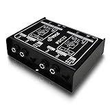 PYLE-PRO Premium Direct Injection Audio Box - Passive DI Unit Hum Eliminator w/ Input Attenuator to Connect Guitar & Bass - 1/4 Inch Impedance Transformer Connector to Balanced & Unbalanced XLR-PDC22 , Black