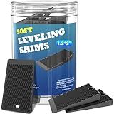Furniture Levelers, 32 Piece Jar 2“, Rubber Shims for Leveling, Black Wedge for Table Toilet Refrigerator Piano, Non-Slip Shims for Home Improvement and Work, Cuttable and Stackable