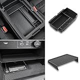 YPHUIKI 2PCS Center Console Organizer Compatible with Honda CRV 2023 2024 2025 2026 Accessories CR-V Hybrid Sport Armrest Storage Box Organizer Tray ABS Material