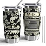 CWEGSJ Banker Gifts Banker Nutrition Facts 20oz Tumbler with Lid and Straw Loan Officers Double Wall Insulated Tumbler (Banker Nutrition Facts)