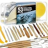 U.S. Art Supply Pottery & Clay Tools Set (53-Piece) - Includes Pottery Tools, Canvas Case for Sculpting, Ceramics, and Easy Storage & Transport