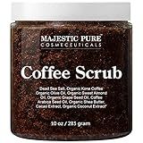 MAJESTIC PURE Arabica Coffee Scrub - All Natural Exfoliating Body Scrub for Skin Care, Stretch Marks, Acne & Cellulite, Reduce the Look of Spider Veins, Eczema, Age Spots & Varicose Veins - 10 Ounces