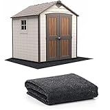 Ahpuhtan 6.6 x 6.6 FT Outdoor Storage Shed Mat, Waterproof Storage Shed Flooring Mat, Anti-Slip Patio Furniture Floor Scratch Prevention Mat, Dustproof Outdoor Carport Mat (6.6 x 6.6 FT)…