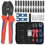 Daslleysen Solar Panels Connectors Kit, Solar Crimper Tool Kit 15PCS Set - 1 Crimper, 12 Pairs Solar Connectors, 2 Pairs Spanner Wrench for Solar Panel Cable Assembly and Installation