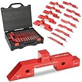 Comfylichi Table Setup Blocks for Woodworking, 14pcs Aluminum Alloy Precision Set up Bars, Precision Height, Depth, Angle & Fence Alignment Gauge Set - Router and Saw Accessories with Storage Case