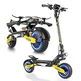 EOEOTWO Electric Scooter for Adults, 1200W/2400W Motor Fast E-Scooter, 11" Off-Road Tires, Up to 30/40 MPH Top Speed & 20/43 Miles Long Range, Dual Brake, Foldable (1200W - 48V 13Ah, Yellow)
