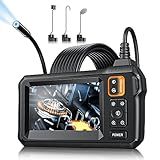 Endoscope Camera with Light, Inspection Borescope Camera with 4.3" IPS Screen, 1920P HD with 8 LED Lights, 16.5FT Semi-Rigid Cord Bore Scope, IP67 Waterproof Endoscope for Sewer, Tools(Orange)