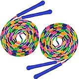 Coolrunner Skipping Ropes,adjustable Plastic Segmented Jump Rope,16 FT Long Jump Rope(2 PACK), Double Dutch Jump Rope, Fitness Workout Indoor & Outdoor Skipping Rope for Kids Men and Women