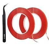 QDiShi 2 Rolls (2mm/3mm x 25m) LCD Repair Tape Phone Repair Tape LCD Touch Screen Repair Tape Phone Screen Adhesive Tape with and 1 Tweezers for Cell Phone, iPad, Tablets, Laptops, Camera