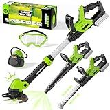 Kids Tool Set, 3-IN-1 Toddler Power Garden Tools with Sounds & Lights, Volume+/-, Toy Weed Wacker, Leaf Blower&Hedge Trimmer, Outdoor Play Toy Tools, Christmas Birthday Gifts for Boy Toys 3 4 5 6 7 8+