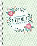 Information My Family Needs to Know Organizer: Legacy Planner for Personal, Medical & Financial Affairs | 4 Document Pockets | Spiral Bound | Gift for Adults & Seniors (Green) (Volume 1)