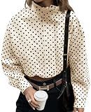 Tankaneo Womens Zip Up Cropped Jackets Polka Dot Oversized Jackets Spring Lightweight Trendy Casual Coats