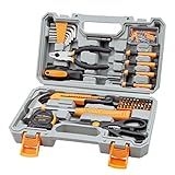 CARTMAN 126-Piece Home Tool Set Kit, Basic Household Hand Tools with Storage Case, Orange