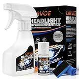Ciirvoe Automotive Headlight Restoration Kit - Refurbishing Fluid & Polishing Cleaner for Oxidized, Yellowed Headlamps, Enhanced Hydrophobic Coating for Superior Gloss & Protection on All Vehicles