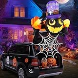 Halloween Trunk or Treat Car Decoration Kit, 6FT Spider Inflatable Outdoor Decorations with Spider Web & LEDs for SUV Sedan Pickup Truck Party Blow Up Décor