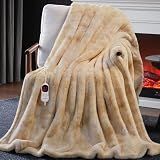 Guohaoi Heated Blanket, Soft Faux Rabbit Fur Electric Throw, 50"×60"