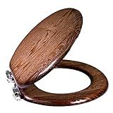 Dalton Wooden Round Soft Close Toilet Seat, Java Brown, Quick Release, Easy to Install – Design House
