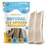 hotspot pets Grade A, Split Elk Antlers for Large Dogs X-Large 8+ Inches- Premium Elk Antlers for Dogs 50+Lbs (2 Pack) Naturally Shed Antler Bone for Large Breed Aggressive Chewers -Sourced in USA