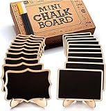 Mini Chalkboard Signs, 20 Pack Framed Small Chalk Board Food Labels with Easel Stand for Party Buffet or Wedding Celebration, Wooden Blackboard as Place Cards for Table Setting or Numbers