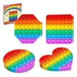 Kakukokas 4 Pack Fidget Toys,Pop Fidgets Pack Party Favors for Kids & Adults,Push Sensory Toys Bulk Toddler Toys,Stress Relief Gifts for Easter,Christmas,Birthday,Party Supplies,Classroom