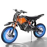 ADISTAR Electric Dirt Bike for Adults Teens, 3500W Peak Motor, Up to 38 MPH, 48V 23Ah Battery, 60 Mile Range, Hydraulic Full Suspension & Hydraulic Disc Brakes, 14”/12” E Dirt Bike，Black-C