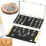 1" 38 Pcs Branding Iron Kit, Letters Numbers Symbols for Wood Leather Food, Steak Branding Iron for BBQ, Personalized Alphabet Animals Design (1" Alphabet A-Z&0-9" & Antlers Set)