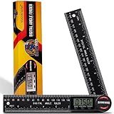 Digital Angle Finder Protractor, Angle Measuring Tool for Woodworking/Carpenter/Construction/Handmade Measurement，Angle Finder Ruler with 7inch/200mm(2 Batteries Included) (Enhanced ABS)