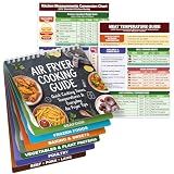 Air Fryer Cheat Sheet Set, 3-in-1 Magnetic Cooking Guide for Beginners/Pros