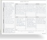 Weekly To Do List Notepad, 60 Page Task Planning Pad w/Daily Checklist, Priority Todo Checkbox & Notes. Desk Notebook to Organize Office 11 X 8.5