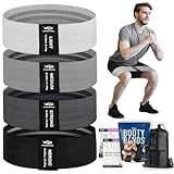 Resistance Bands for Working Out with Workout Bands Guide. 4 Booty Bands for Women Men Fabric Elastic Bands for Exercise Bands Resistance Bands for Legs Bands for Working Out Hip Thigh Glute Bands Set