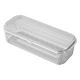 HOZETOKE Dishwasher Basket, 18/8 Food-Grade Stainless Steel Dishwasher Basket for Small Item, Bottle Accessories, Scoops, Forks, Chopsticks Cleaning, Silver