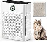 Air Purifiers for Home Large Room up to 2200sq.ft, MOOKA Air purifier for Home Pets with Washable Filter, PM 2.5 Display Air Quality Sensor Air Cleaner for Bedroom, Dorm room, Pets, Office PR1 (White)