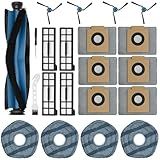 BUXEBUX 21Pcs X10 Pro Omni Replacement Parts Kit for Eufy X10 Pro Omni Robot Vacuum Accessories, 1 Main Roller Brush, 6 Dust Bags 4 Side Brushes 4 Hepa Filters 4 Mop Pads 1 Screwdriver 1 Clean Tool
