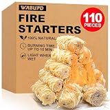 WABUPD 110 Pcs Fire Starter, Fire Starters for Fireplace, Pellet Stove, BBQ, Pizza Oven, Fire Pit &Chimney, Fire Starters for Grill, Charcoal Starter