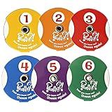 Really?! Number Dial Wheel Spinners - Set of 6 - Game Accessories with Numbers 1-6 for Multiple Uses, Red, Orange, Yellow, Green, Blue, Purple - Learn Numbers and Improve Motor Skills