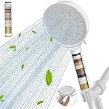 Cobbe Filtered Shower Head with Handheld, High Pressure 6 Spray Mode Showerhead with Filters, Water Softener Filters Beads for Hard Water - Remove Chlorine - Reduces Dry Itchy Skin, White