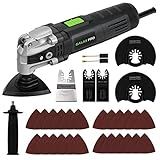 GALAX PRO 3.5A 6 Variable Speed Oscillating Multi Tool Kit with Quick Clamp System Change and 30pcs Accessories, Oscillating Angle:4° for Cutting, Sanding, Grinding