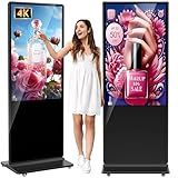 YCKJNB 55 inch Indoor Digital Signage 4K Touchscreen,CMS Software,IPS Floor Standing Digital Kiosks Interactive Displays with WiFi HDMI/USB Input Auto AD Player, Android OS Black