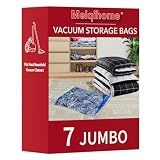 MEIQIHOME Vacuum Storage Bags, Space Saver Sealer Bags,Vacuum seal bags for clothing, Pillows, Comforters, Blankets, Bedding,Travel,7 Jumbo