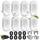 Cat Water Fountain Filters for 108/3.2L& 67oz/2L Stainless Steel Pet Water Dispenser Fountain Filter Replacement with 8 Sponges (8 Filters&8 Sponges)