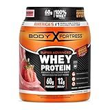 Body Fortress Super Advanced Whey Protein Powder, Strawberry, Immune Support (1), Vitamins C & D Plus Zinc, 1.78 lbs