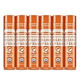 Dr. Bronner’s Organic Lip Balm 6-Pack (.15oz) Natural, Moisturizing, Petroleum-Free Lip Balm with Beeswax & Avocado Oil for Dry Lips, Men & Women - Orange Ginger