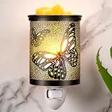 EQUSUPRO Metal Wax Melts Warmer Plug in Wall Pluggable Fragrance Wax Warmer with Removable Dish, Night Light for Home Office Bedroom Living Room Gifts Decor